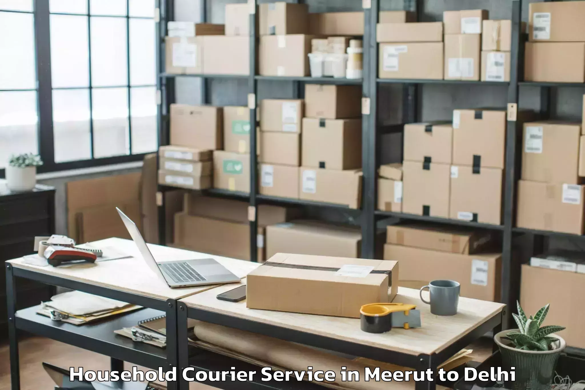 Book Meerut to Parliament Street Household Courier Online